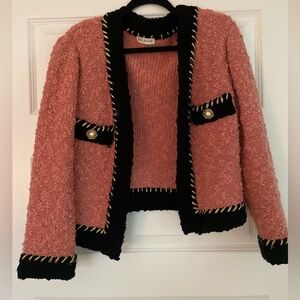 Vintage Wool Cardigan with Gold Detail